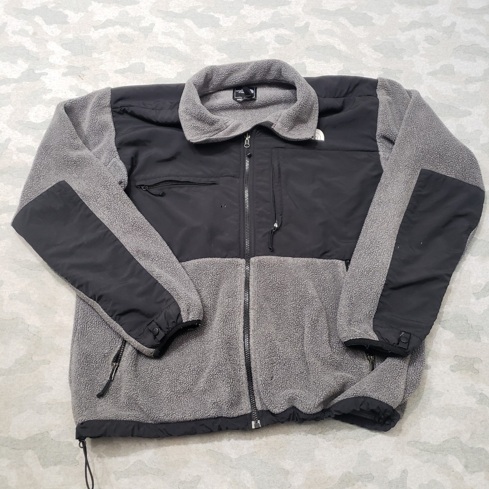The North Face Denali Jacket Mens XL Gray Fleece Full Zip Hiking Outdoor
